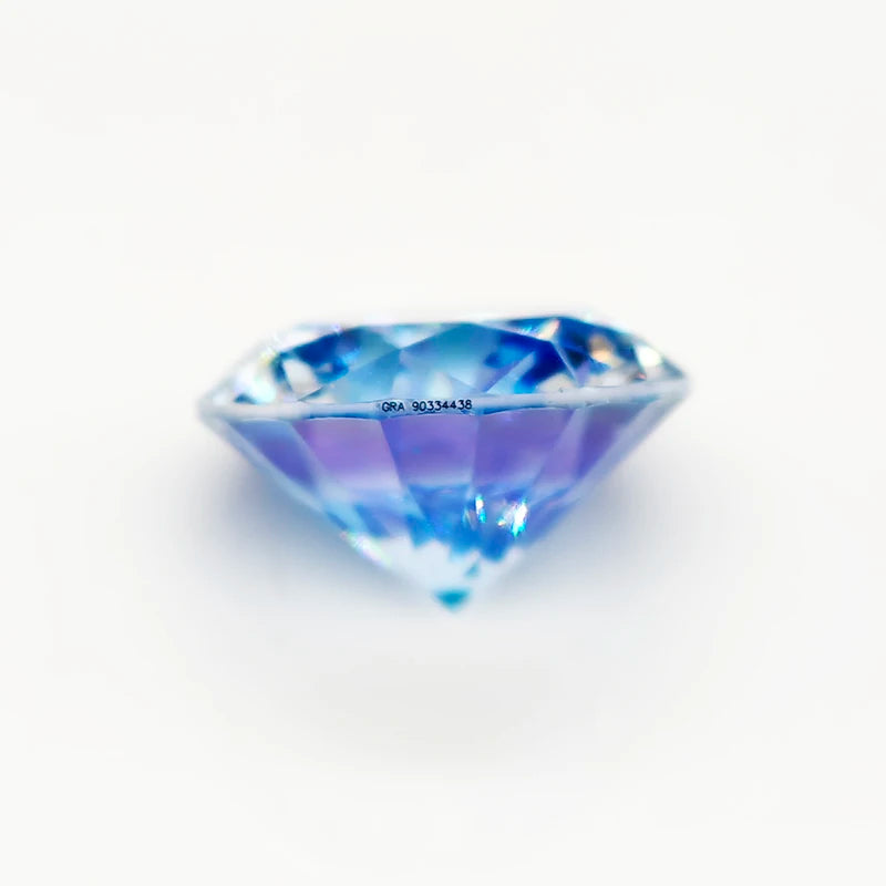 Klein Blue Round Plum Blossom Cut Moissanite Stone 1.0-3.0ct VVS1 GRA Certified Moissanita Lab Diamond Pass Diamond Tester