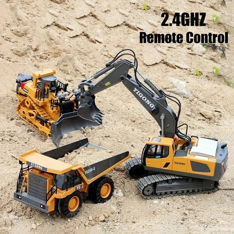 Children Remote Control Car Toys For Boys RC Constructionl Excavator Dump Truck Bulldozer Electric Car Kids Toys Christmas Gifts