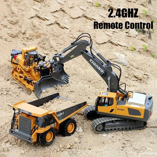 Children Remote Control Car Toys For Boys RC Constructionl Excavator Dump Truck Bulldozer Electric Car Kids Toys Christmas Gifts