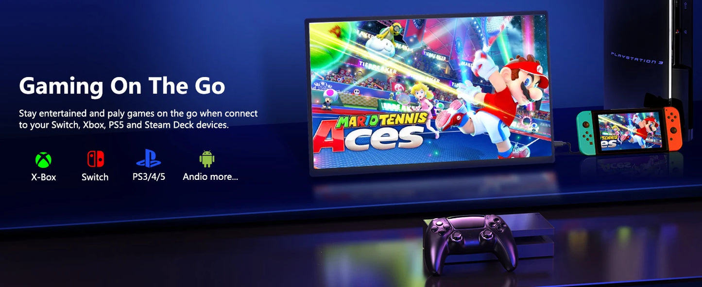 Bimawen 15.6 inch 60Hz Smart TV Portable Monitor with Google TV For Mini PC Laptop Phone Xbox PS4 PS5 Switch Game monitor