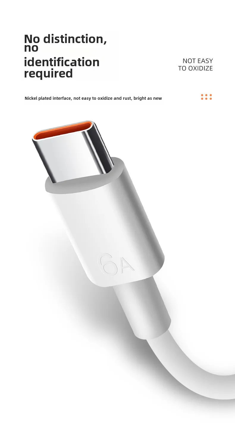 Suitable For Android Phone 6A Charging Cable,Universal 66W Data Cable,Type-C Super Fast Charging,Not Suitable For iPhone