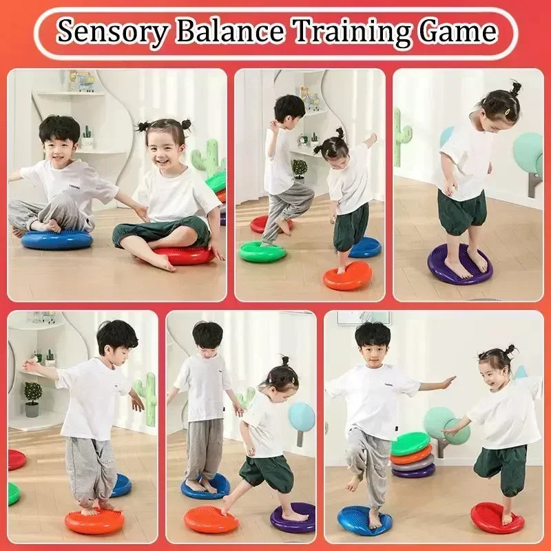 Hot Montessori Children Toys PVC Balance Stone Inflatable Cushion Sensory Integration Training Tactile Sensing Party Social Game
