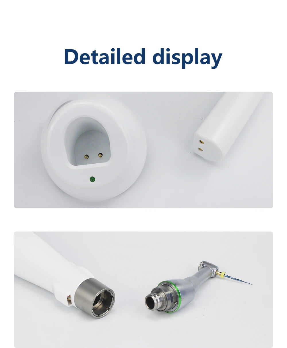 Dental Wireless Endo Motor Smart 9 Programs with LED Lamp and 16:1 Reduction Contra Angle Endodontic Instrument