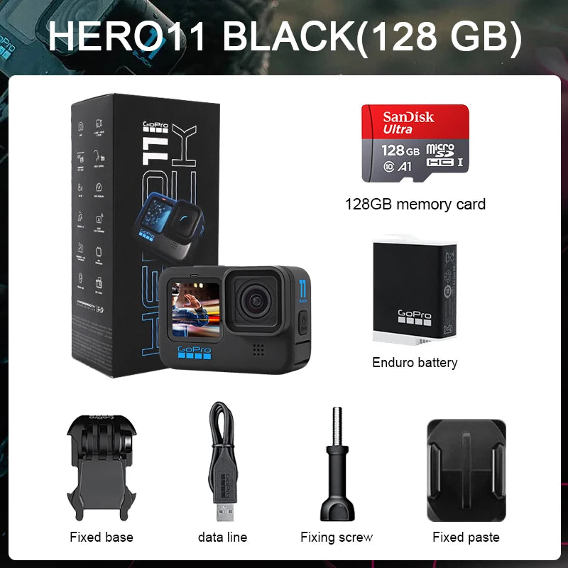 GoPro HERO11 Black Action Camera go pro11 27MP Photos GP2 5.3K60 + 2.7K240 24.7MP HyperSmooth 5.0 Video Sports Camera