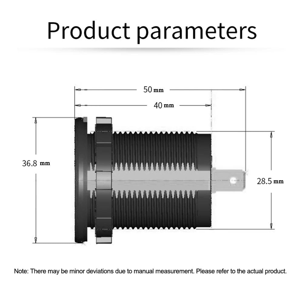 60W PD QC3.0 Car Charger Socket with Voltage Meter Quick Charge 3.0 Socket Power Outlet for 12V/24V Motorcycle Truck Boat