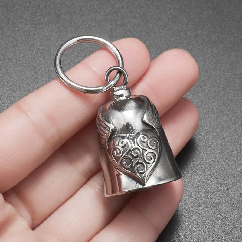 Biker Motorcycle Bell Necklace Charm Men\\\\'s Trend Jewelry Lucky Bell Pendant with Stainless Steel Chain