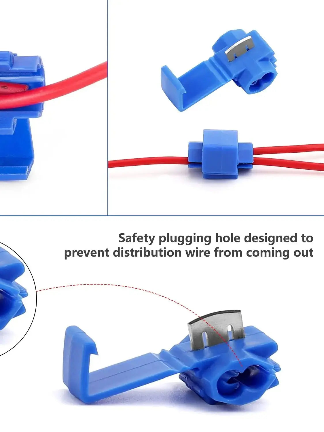 50pcs Wire Cable Connectors Scotch Lock Electric Quick Splice Terminals Crimp Non Destructive Without Breaking Line AWG 22-18