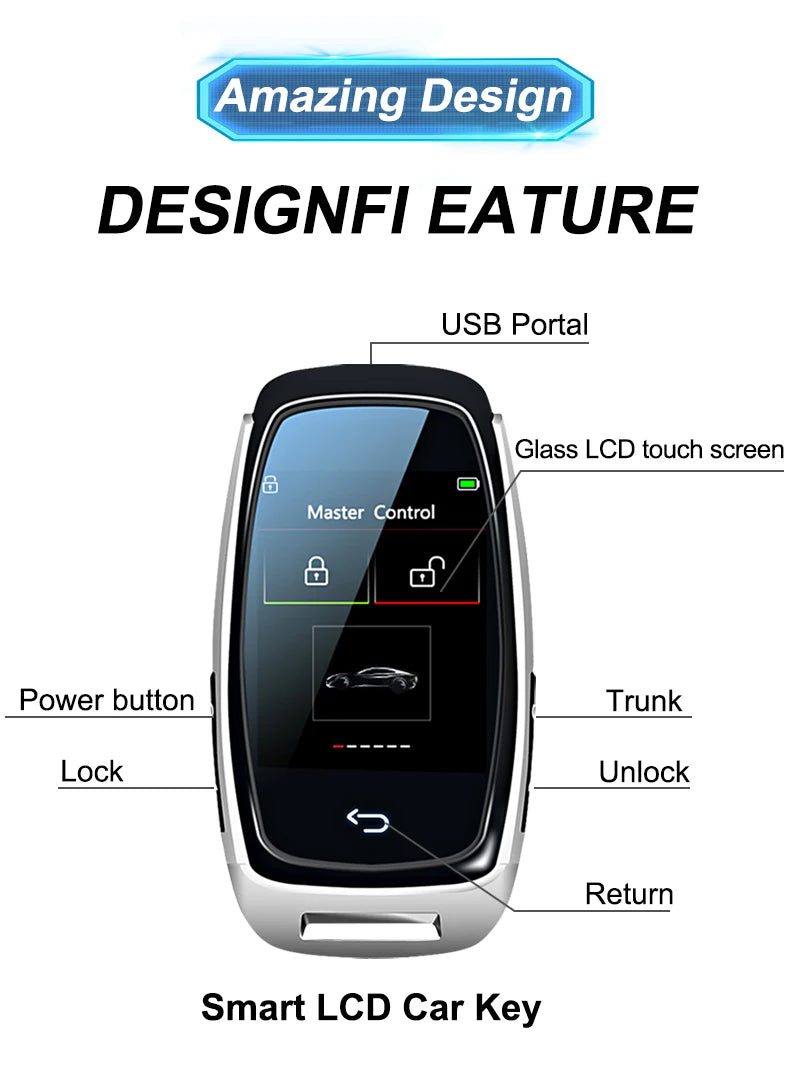 CF920 Modified Universal Remote Display Smart LCD Key Comfortable Entry Auto Lock Keyless Go For Audi/BMW/Ford/Mazda/Toyota/KIA