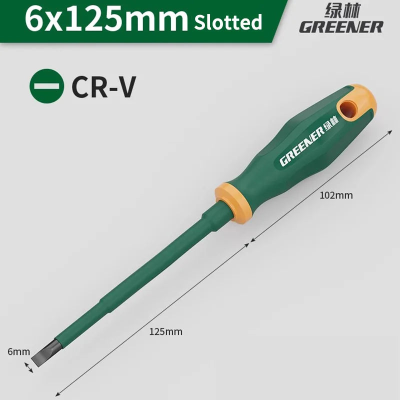 GREENERY Insulated Electrician Screwdriver Slotted Phillips Magnetic Flat Cross Durable Professional Electrical Tools for Repair