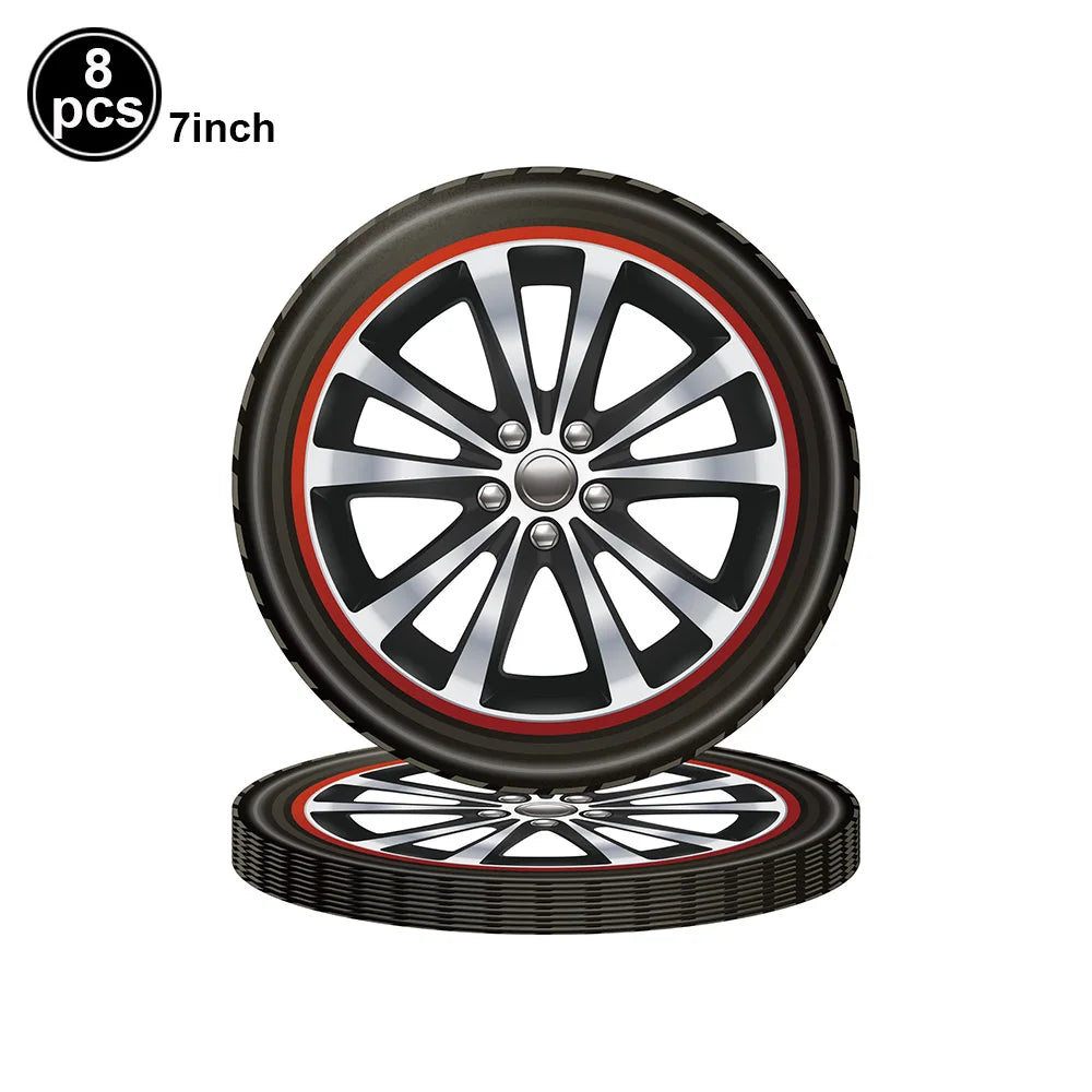 Traffic Cones and Racing Checkered Flags Black White Flags Kids Racing Theme Decorations for Race Car Birthday Party Supplies