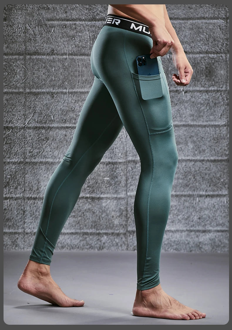 Gym Mens Fitness Running Sport Pants Athletics Tight Leggings Joggings Skinny Yoga Compression Trousers Lycra Sweatpants Dry Fit