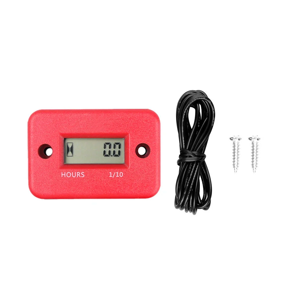 Portable Digital Inductive Tach Hour Meter Gauge for Car Boat ATV Motorcycle Instruments Snowmobile Gasoline Ski Dirt Gas Engine