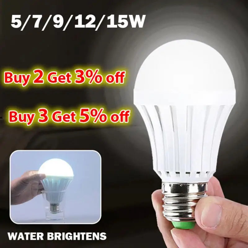 2024 Rechargeable Emergency Led Light Bulb 5/7/9/15w Light Bulb Water Portable Spotlights Smart Emergency Bulb