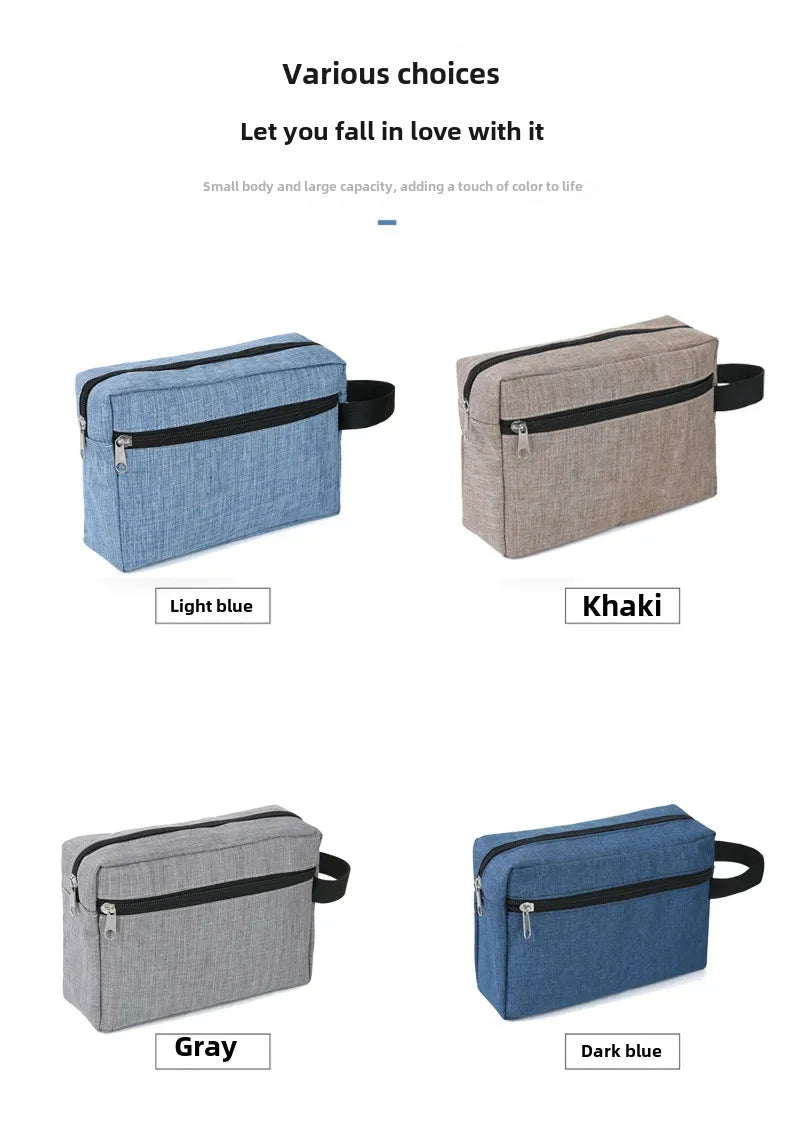 Multifunctional Simple Waterproof Oxford Cloth Cosmetics Bag Thickeneded Double-layer Cosmetic Bag Large Capacity Portable St...