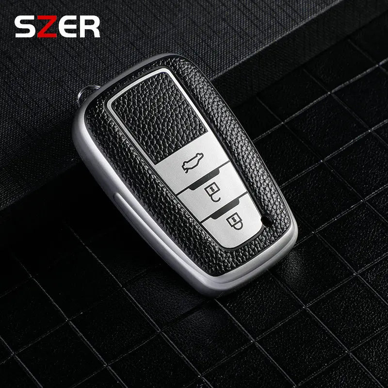 Leather TPU Car Key Case Full Cover Shell For Toyota Prius Camry Corolla CHR C-HR RAV4 Land Cruiser Prado Keychain Accessories