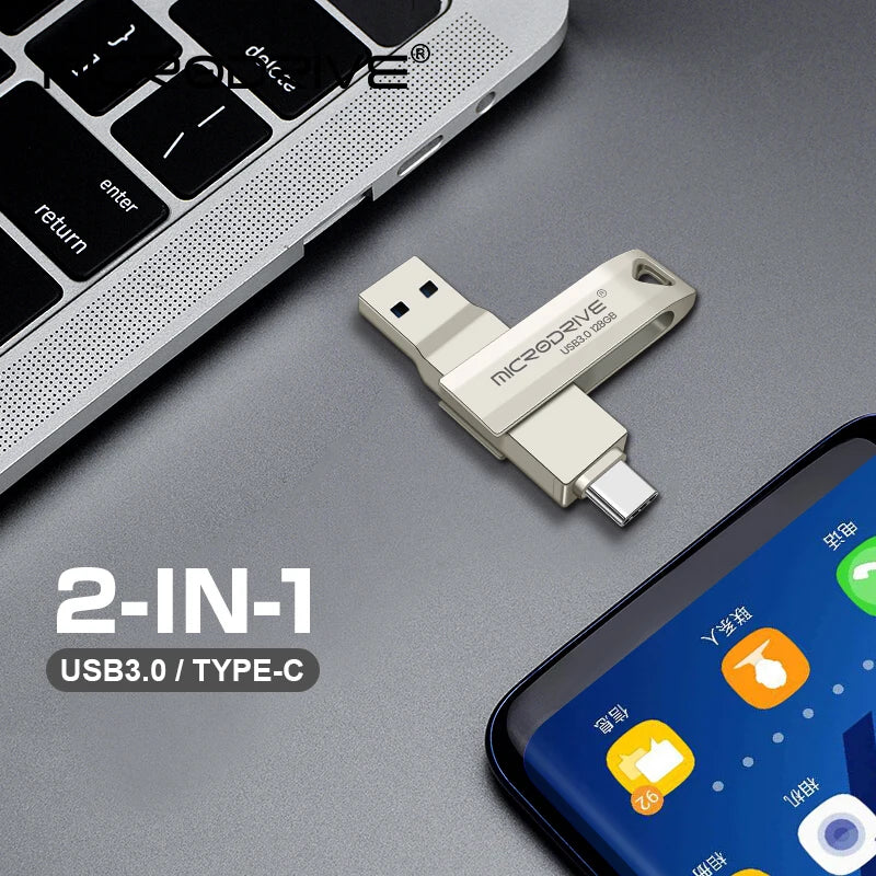 USB3.0 Metal OTG Type C Pen Drive Usb MD223C Memory Stick 64GB usb3.0 flash card 128GB 256G type-C Pendrive free shippin