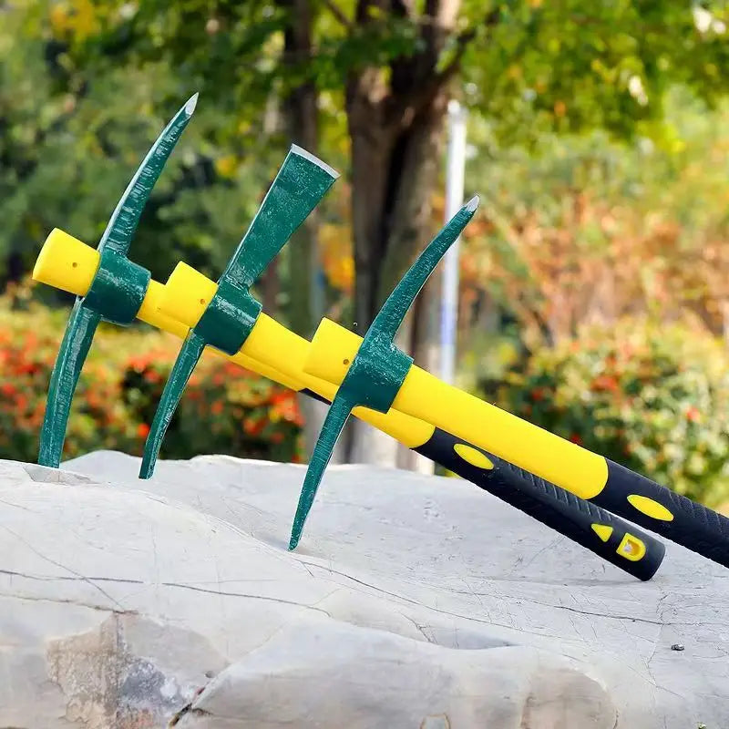 1pc, Forged Weeding Garden Pick Axe With Fiberglass Handle For Loosening Soil, Gardening, Camping Or Prospecting