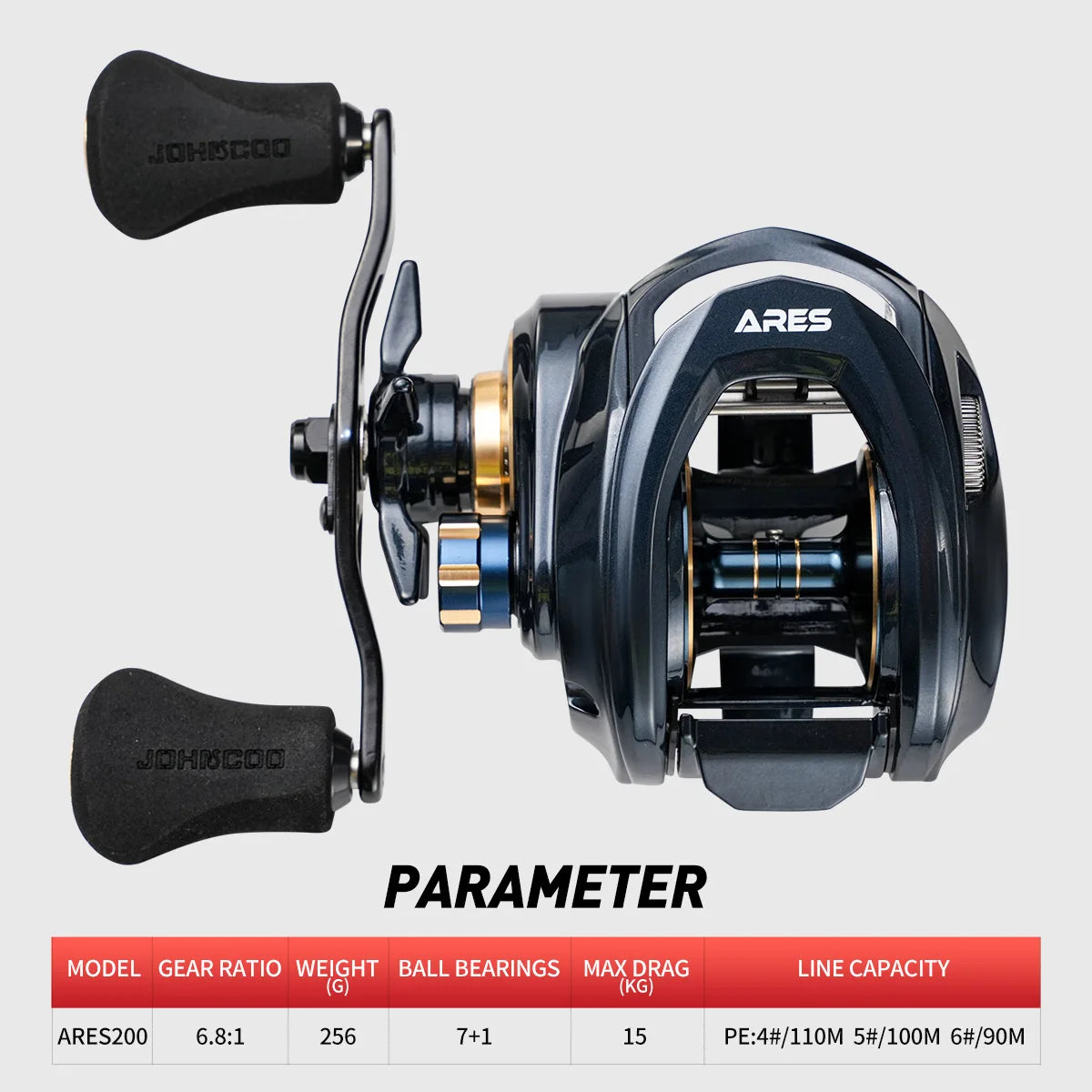 Baitcasting Reel Metal Body 15KG Max Drag 7+1 Bearings Aluminum Frame Freshwater Saltwater Fishing Reel