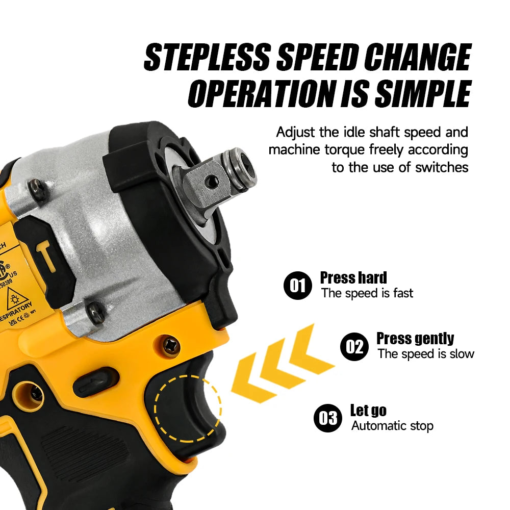 DCF921 Electric drill 406N.m Impact Wrench Brushless Electric Screwdrivers Impact driver Power Tools For Dewalt 20V Battery Pin