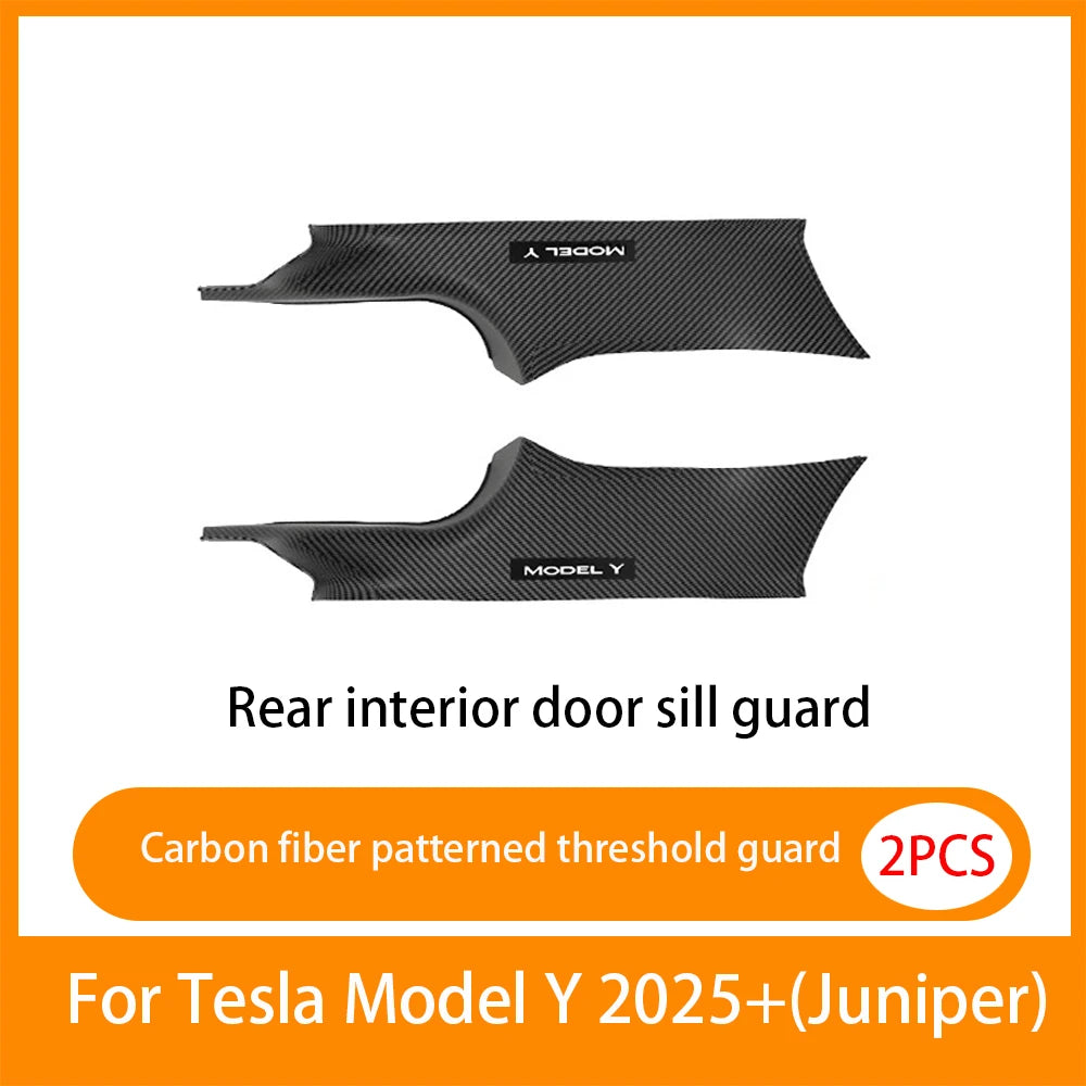 For New Tesla Model Y Juniper 2025+Front And Rear Door ABS Anti Scratch And Dirt Resistant Threshold Strips Interior Accessories