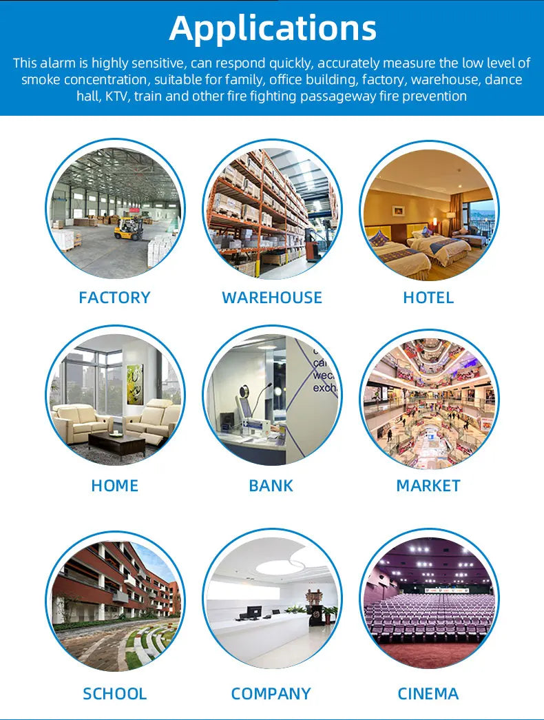 Gautone Independent Smoke Alarm Fire Protection Smokehouse Home Security System Smoke Detector