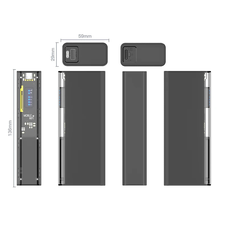4G Lte Router Wireless Wifi Portable Modem Mini Outdoor Hotspot Pocket Mifi 150mbps Sim Card Slot Repeater 3000mah