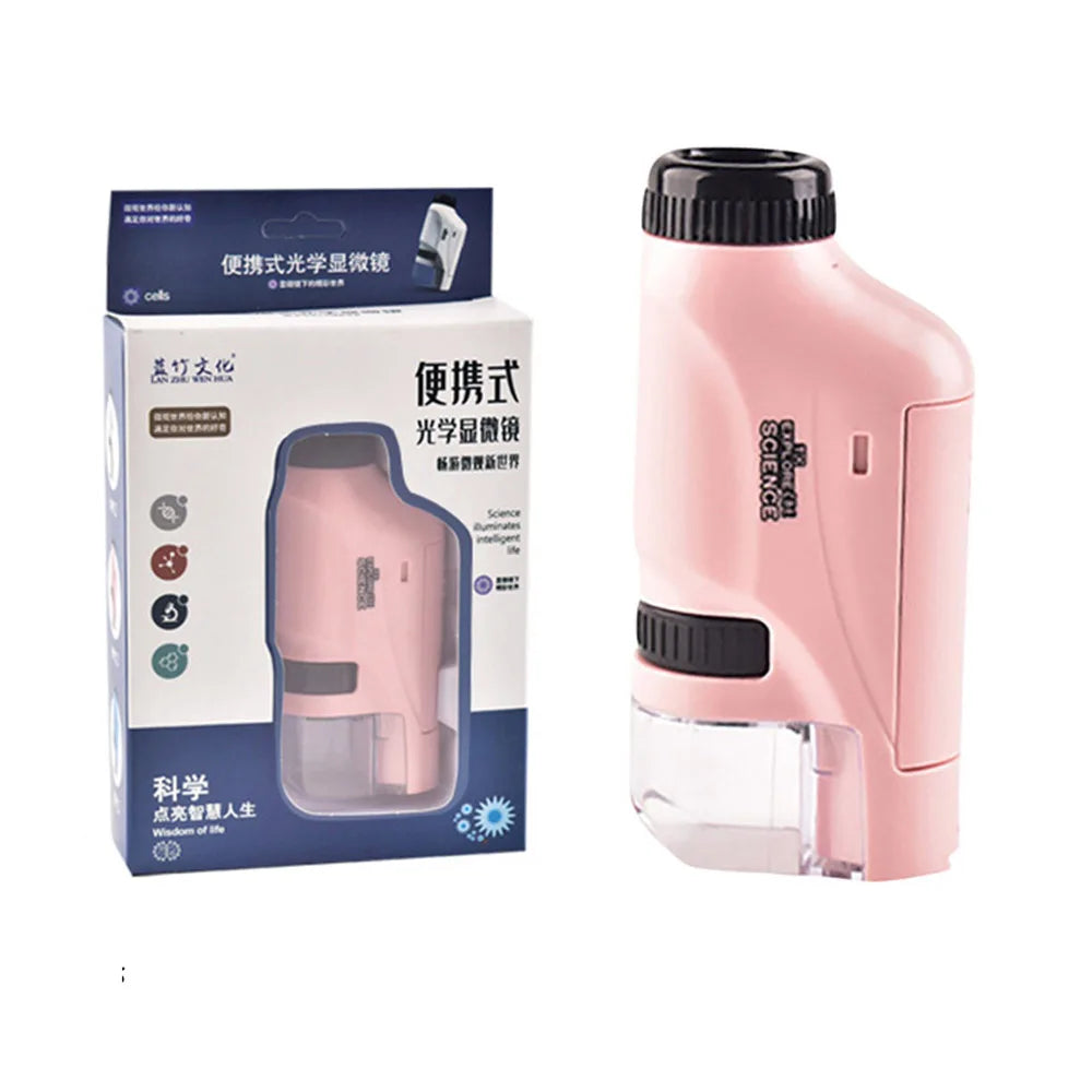 Portable 60X-120X Optical Microscope With LED Light Birthday Gift For Primary And Secondary School Students