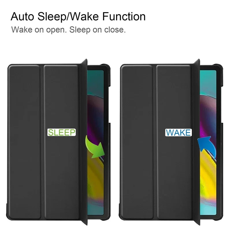 For Samsung Galaxy Tab S5e Case 10.5'' SM-T720/T725 2019 Auto Wake Sleep PU Leather Cover Slim Tri-Fold Stand Tablet Case Funda