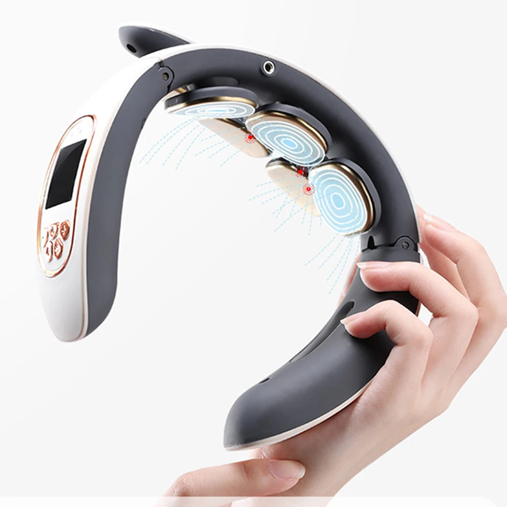 6 Head Cervical Massager Shoulder And Neck Massager Electric Pulse Household Intelligent Neck Protector Multifunctional Massage