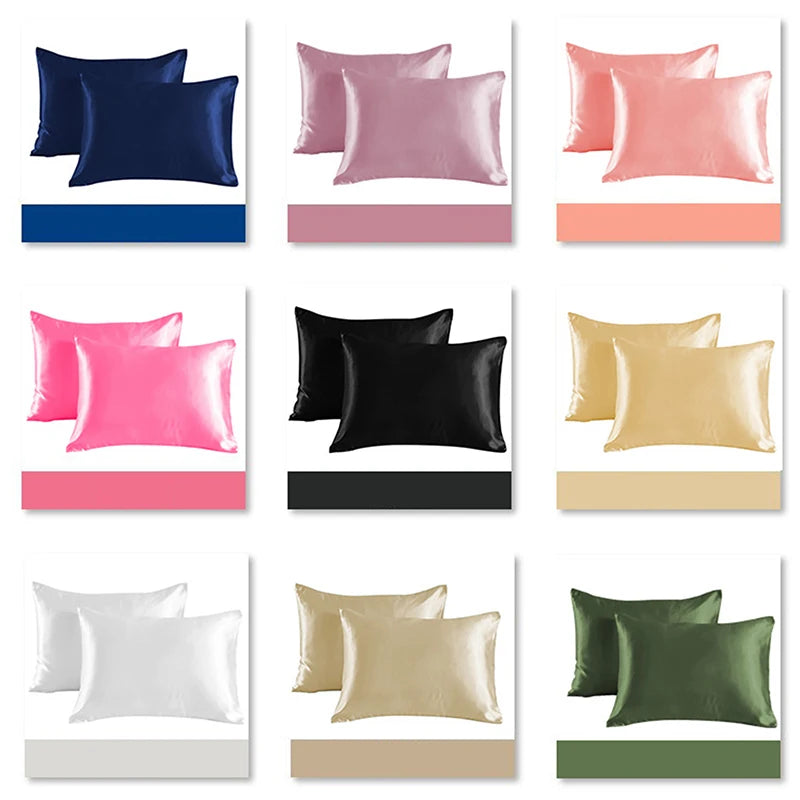 Simulated Silk Pillowcases Silky Satin Hair Beauty Pillow Cases Comfortable Pillow Case Home Bedding Pillow Cases Cover