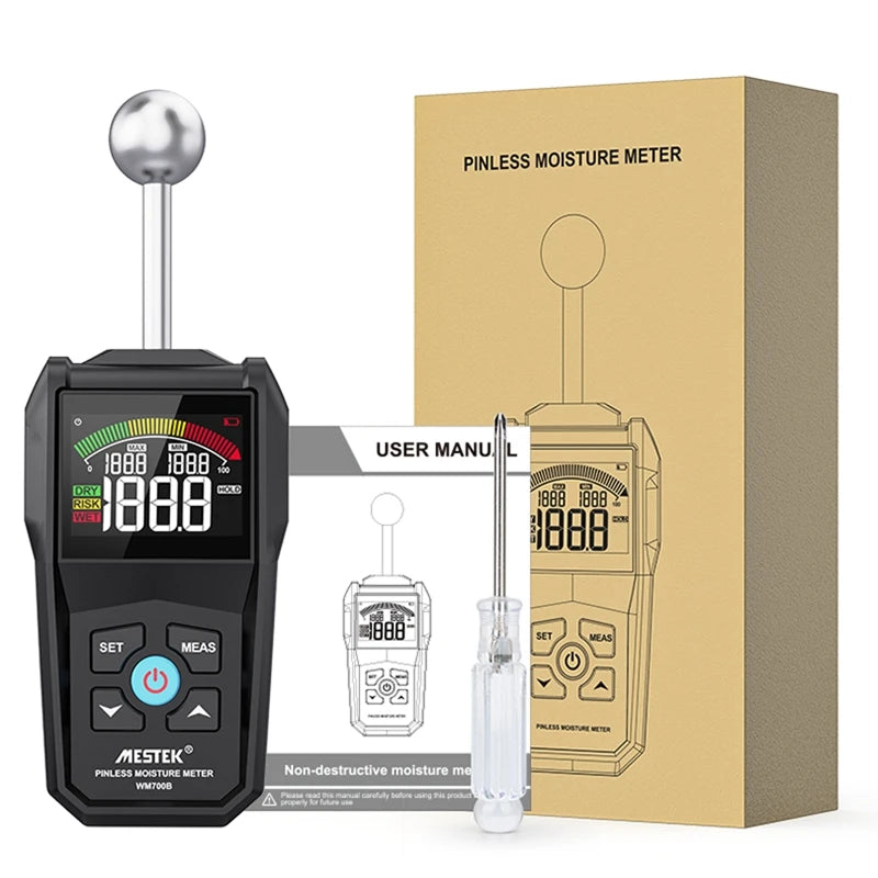 1PC MESTEK WM700B Digital Wood Hygrometer without Contact Wood Moisture Detector High Quality