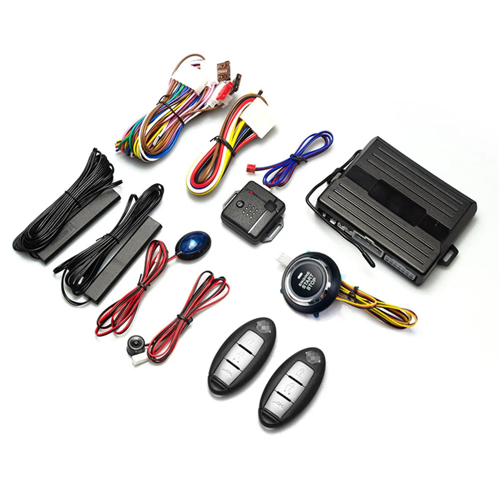 12V Universal Car Keyless Entry System Engine Start Alarm System One-button Start/Stop System Remote Starter Stop Accessories