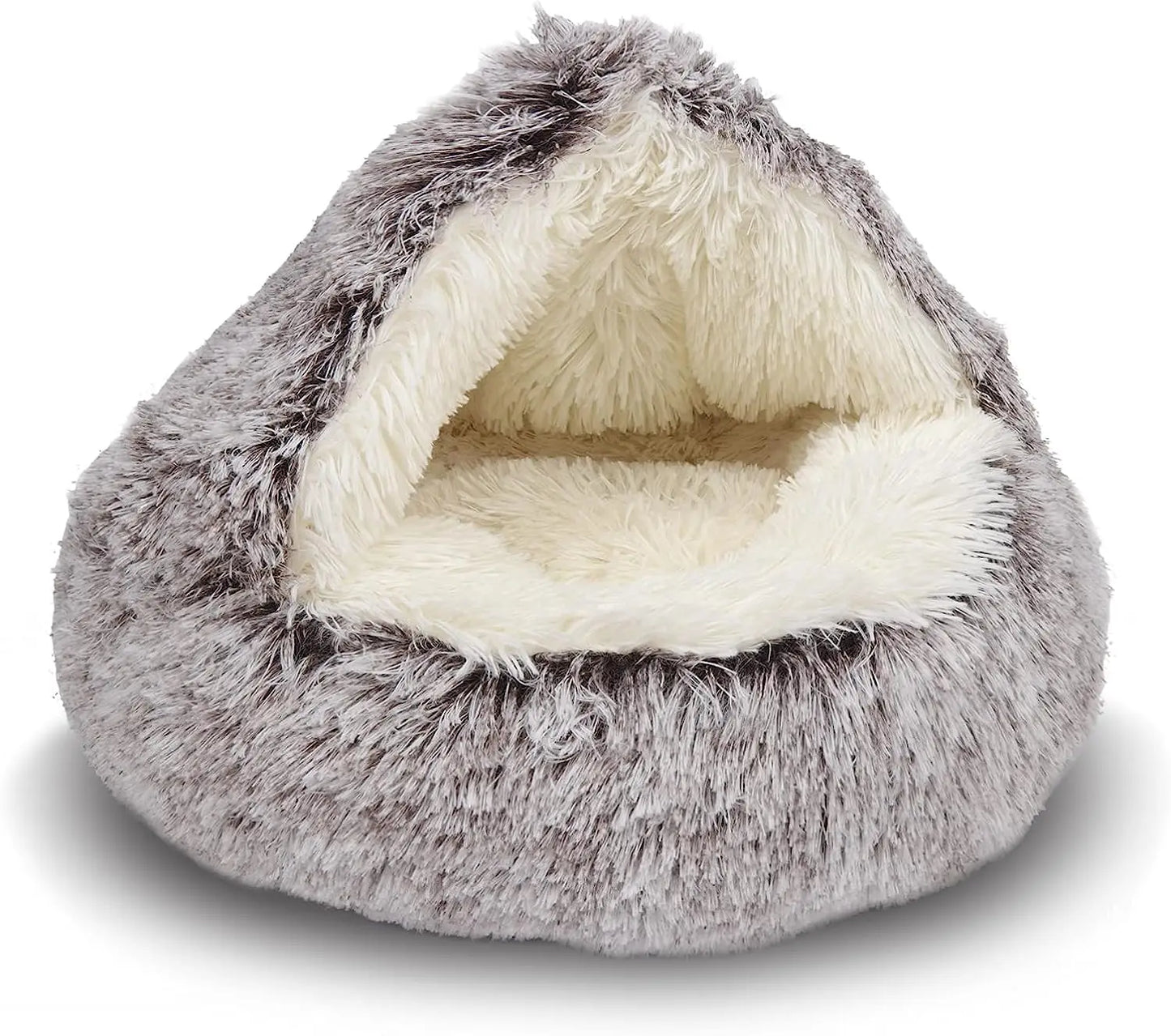 Plush Round Cat Bed Pet Mattress Warm Soft Comfortable Basket Cat Dog 2 in 1 Sleeping Bag Nest for Small Dogs