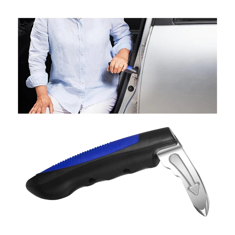 Automotive door assist handles 2-in-1 multifunctional vehicle support handles with window breaker, portable door latch handles