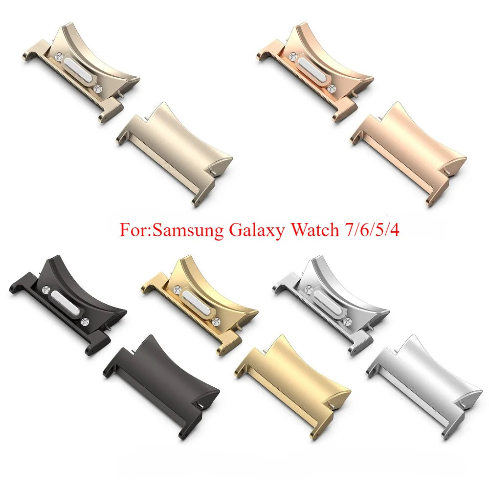 2PCS Quick fit Adapter for Samsung Galaxy watch 7 6 44 40mm 6 classic 47mm 43mm accessories Stainless Steel Connector 4/5 band