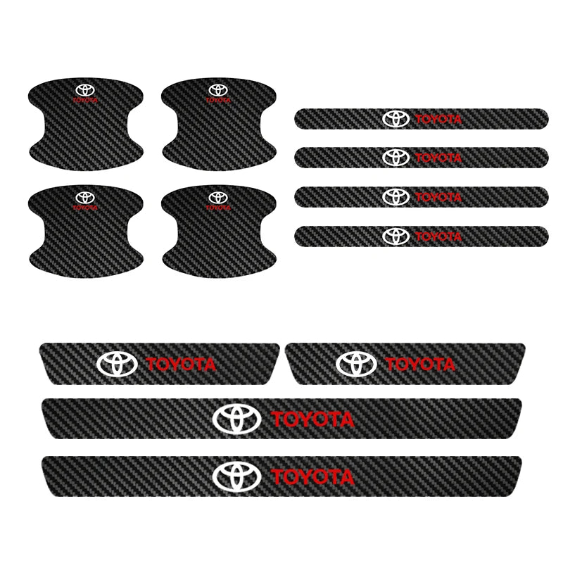 Car Threshold Sticker with Door Handle Bowl Scratch Protective Sticker For Toyota C-hr Rav4 Yaris Hilux Prius Avensis Auris