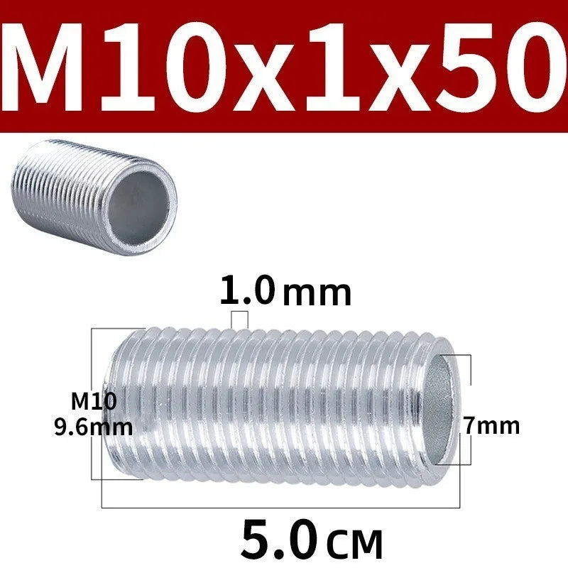 Lamp Tooth Tube Metal M10 Hollow Threaded Tube Galvanized Led Lamp Head Link Fixed Base Support Rod Lighting Accessories Screws