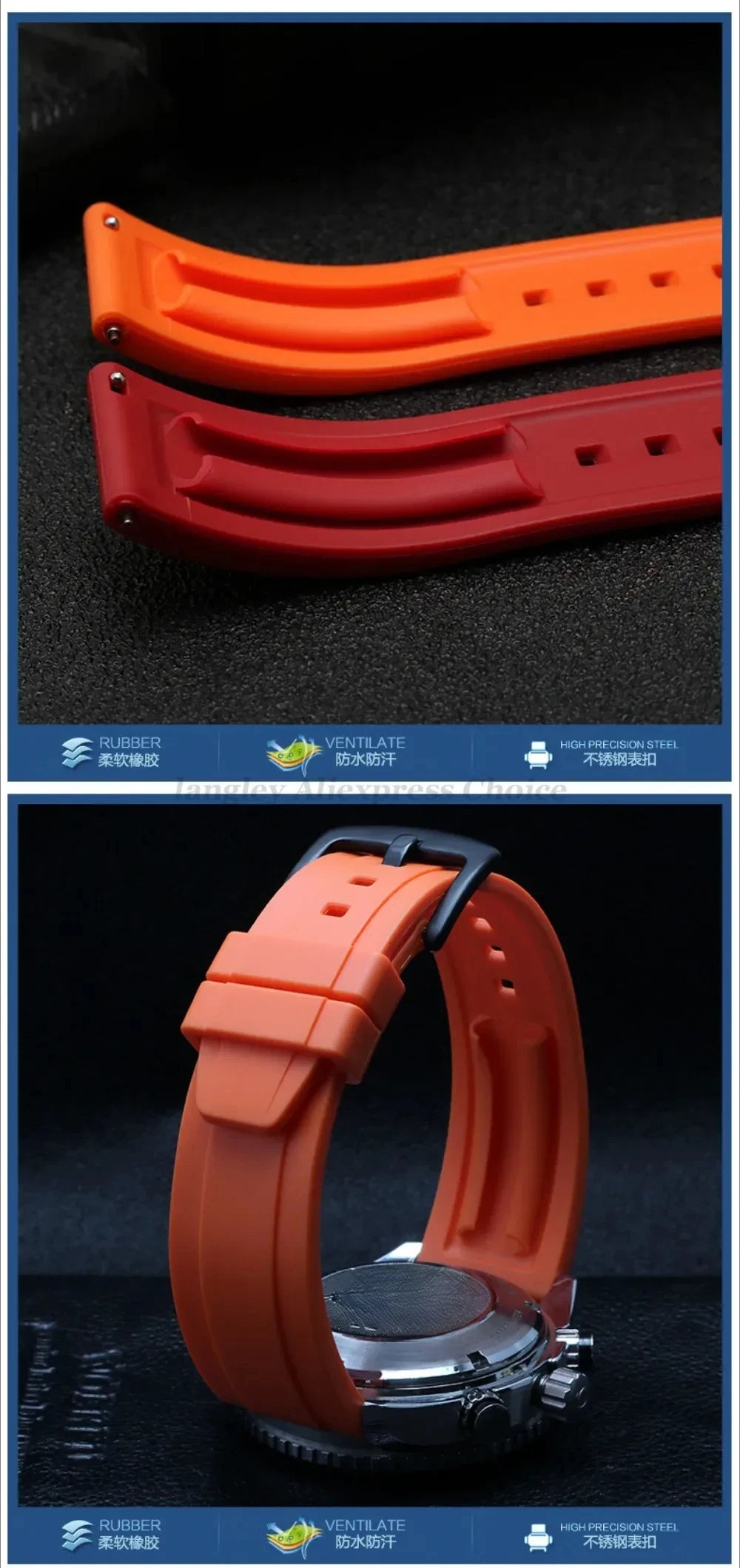 Quality Rubber Watch Strap 20mm 22mm 24mm for Seiko 5 Green Water Ghost Abalone Men Sport Silicone Wristband Quick Release Band