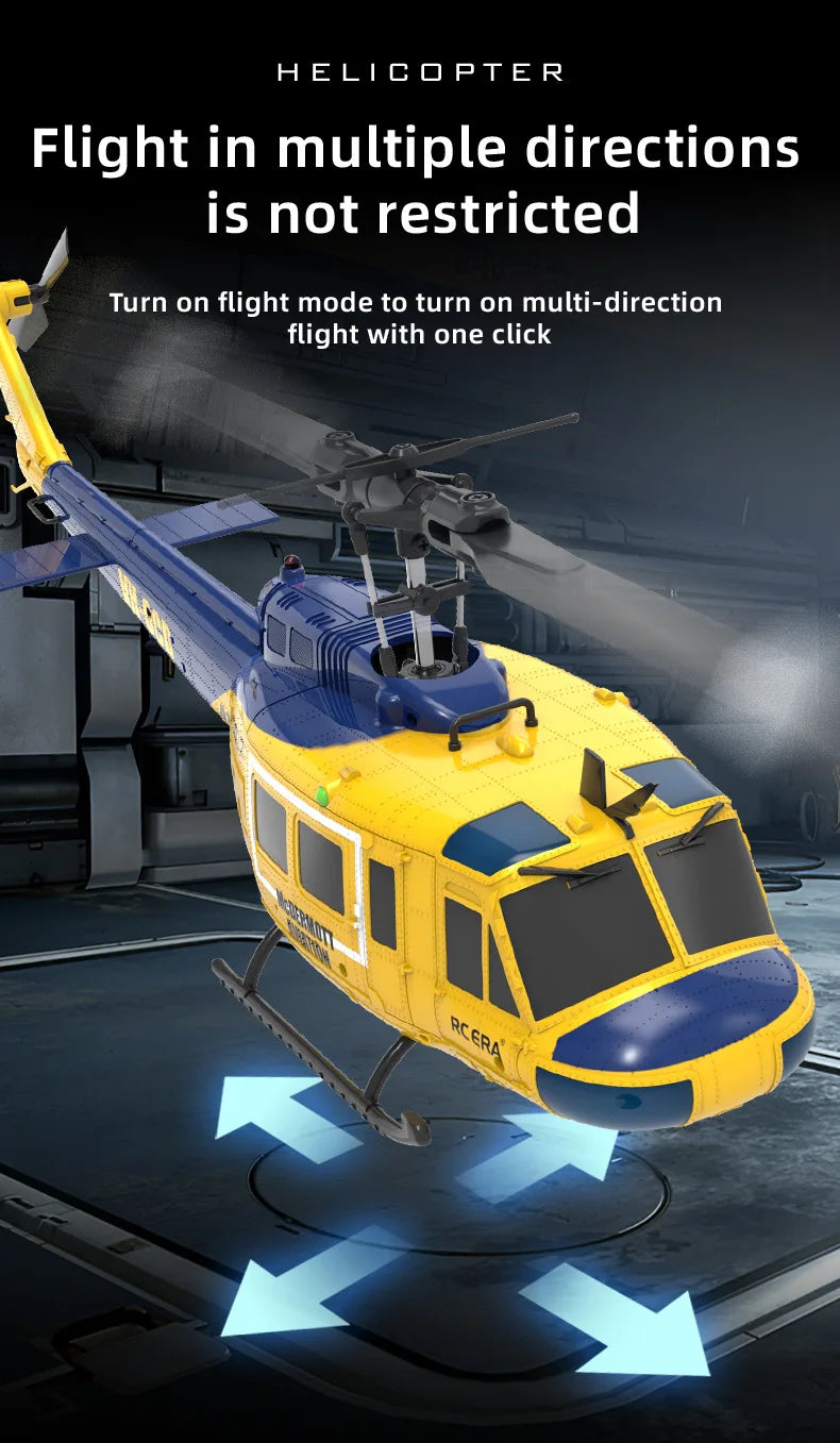 2.4G Hot UH-1 Huey 2.4G remote control helicopter six-channel six-axis gyroscope one-button inverted aerobatic helicopter model