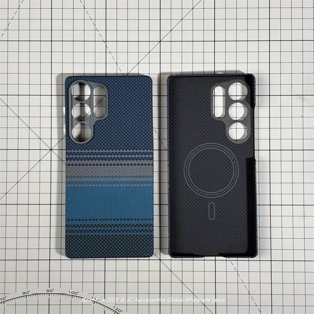 Magnetic Case for Samsung S25 Ultra Aramid Carbon Fiber Protective Cover for Samsung Galaxy S25 Ultra Carbon Cases