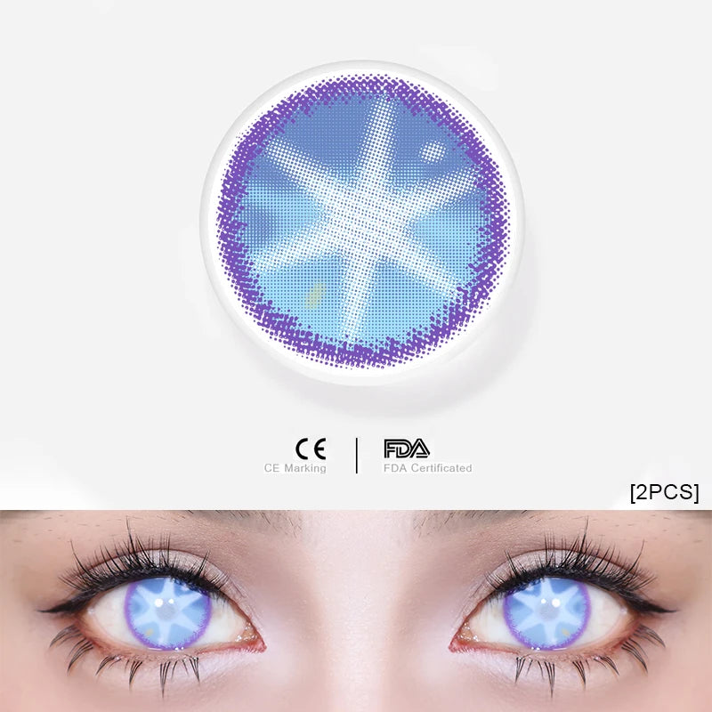 1pair Genshin Arlecchino Cosplay Color Contact Lenses Halloween Scary lens Softlens