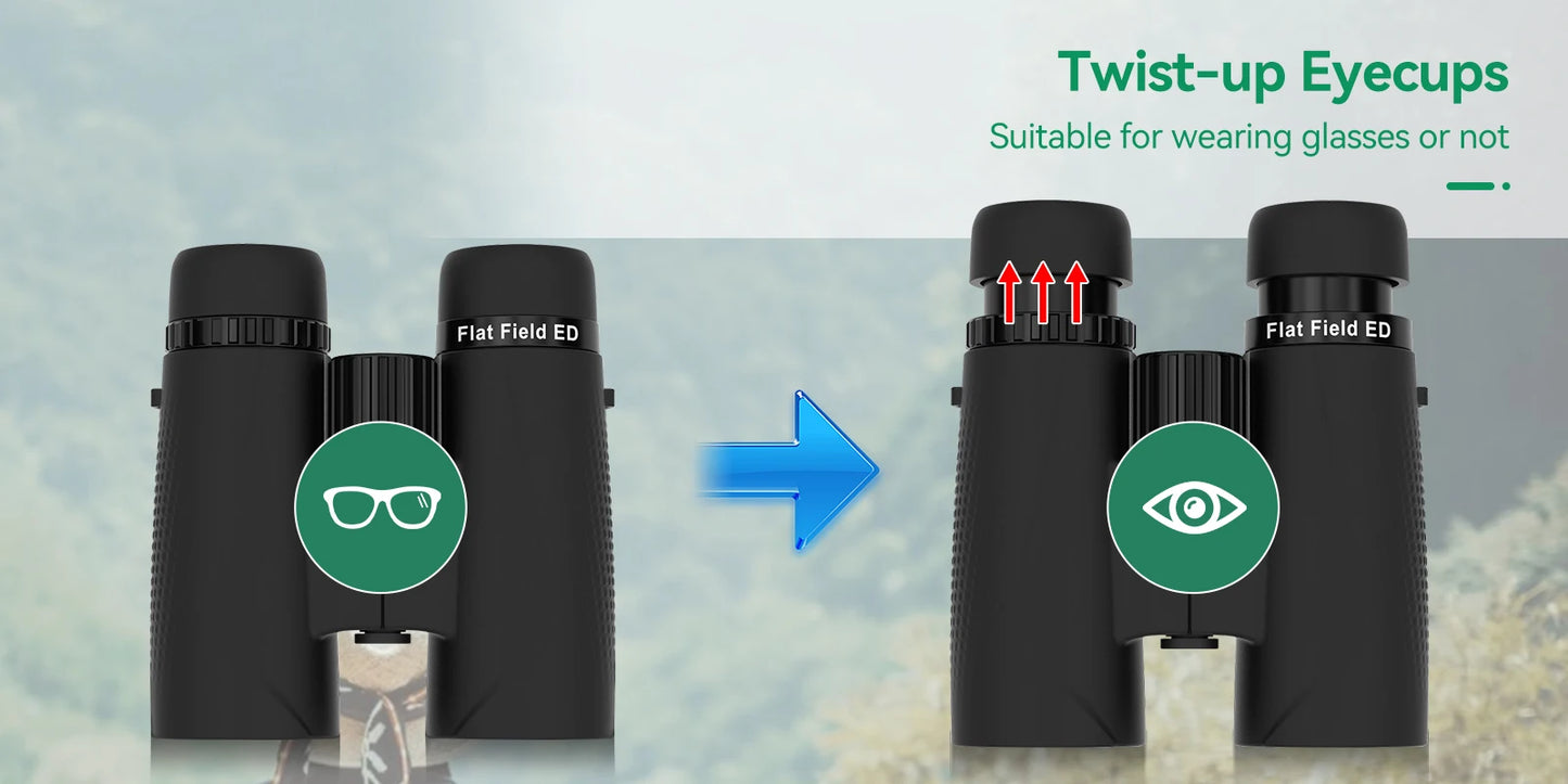 Svbony SA205 Binoculars ED Flat-field 8X42/10X42 Professional IP67 Waterproof BAK4 Twist-up Eyecups for Travelling Bird Watching