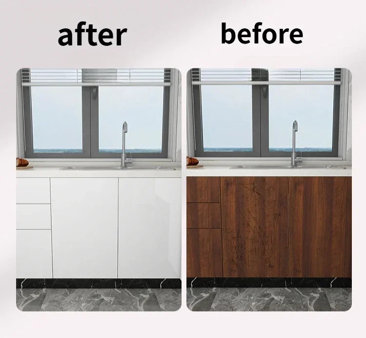 Glossy White Self-adhesive Kitchen Sticker, Water and Moisture Resistant for Countertop and Table Decoration, Cabinet Protection