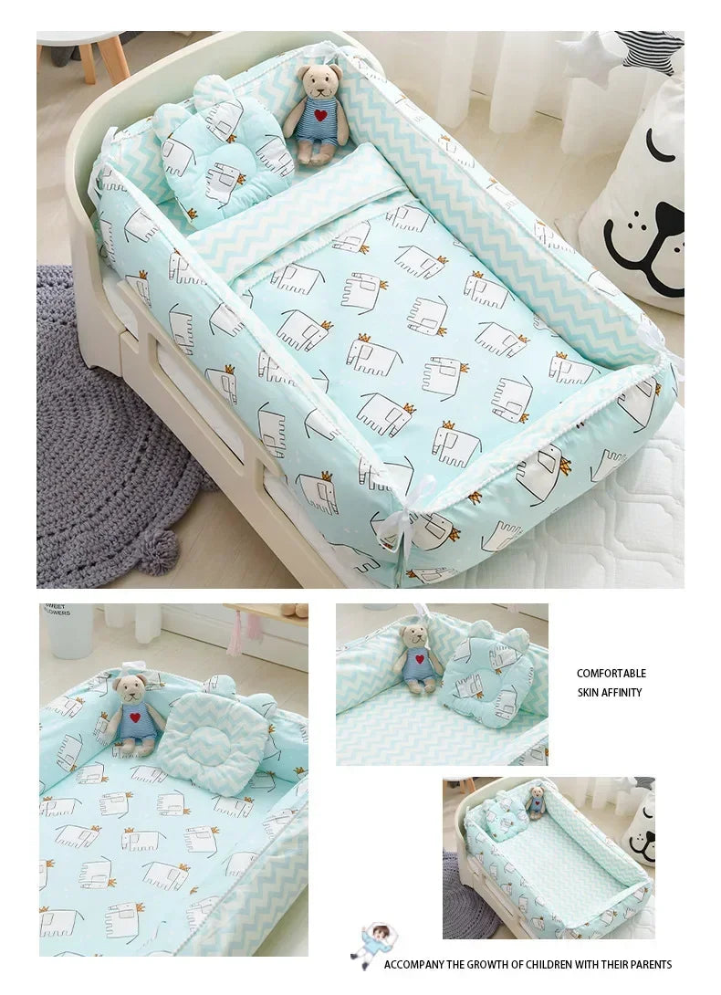 Newborn Bed Folding Baby Sleeping Nest Crib Travel Playpen Mattress Child Toddler Playpens Photography Cama Bebe with Pillow