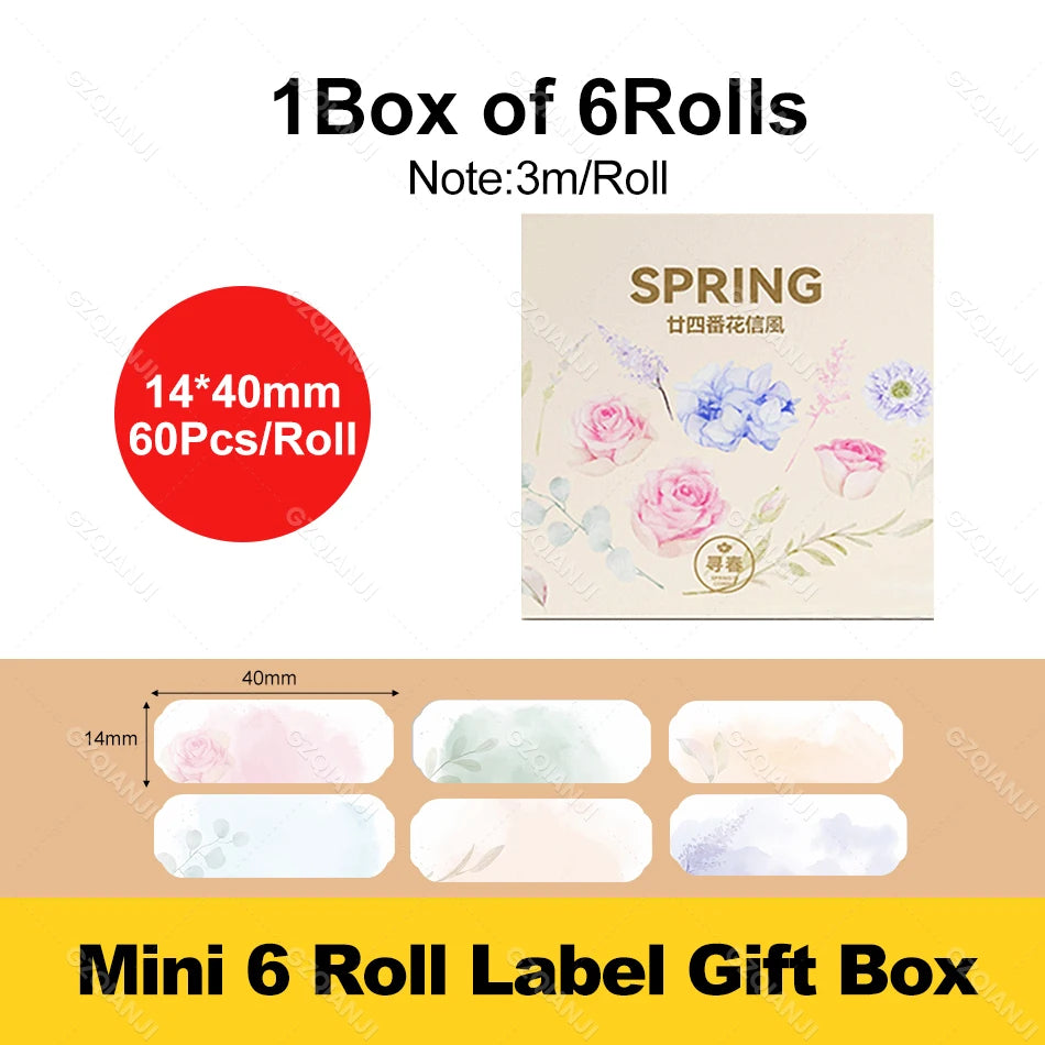 Niimbot D110 D11 Label printer paper Waterproof Anti-Oil Price Label Sticker Transparent Pure Color Label thermal Sticker Paper