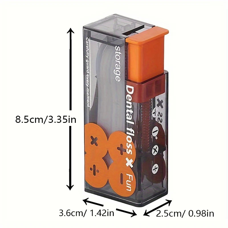 Mecha Wind Mirror Portable Floss Box Auto Pop Up 10pcs Mini Transparent Floss Stick Storage Box Oral Care Floss Organiser