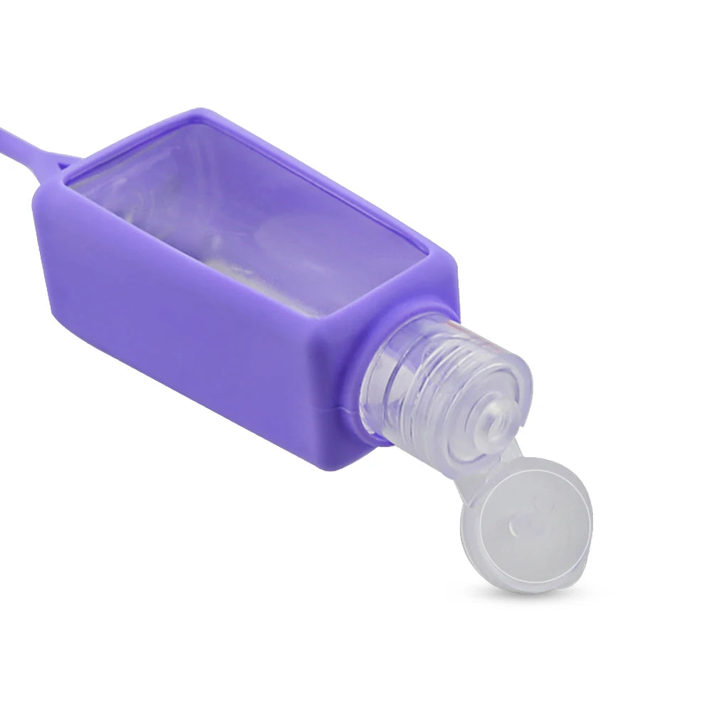 Mini Hand Sanitizer 30ml Silicone Hand Gel Holder Refillable Hook Empty Squeeze Bottles Portable Travel Soap Dispenser