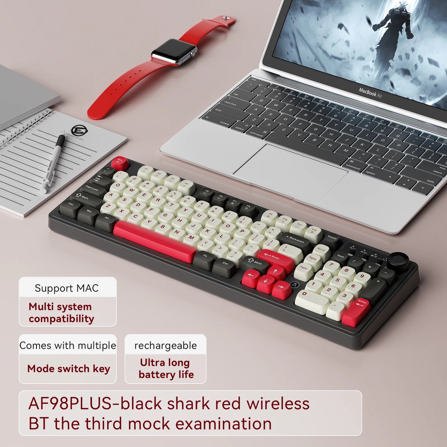 AJAZZ AF98 wireless\wired-film keyboard film keyboard feel 99-key desktop computer external office gaming game home typing