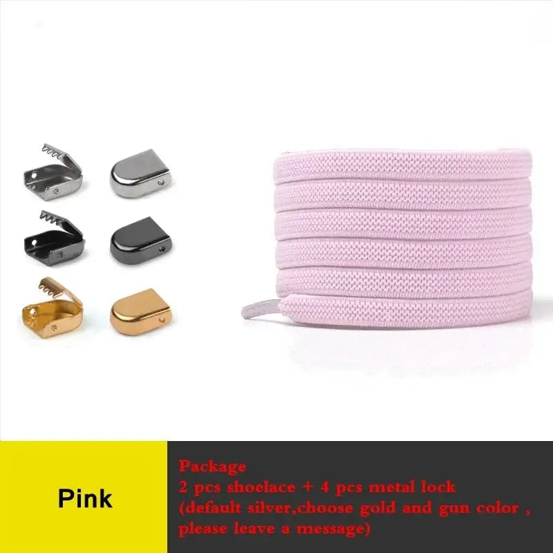 Elastic Flat Shoelaces No Tie Shoe Laces Outdoor Leisure Sneakers Quick Safety Flat Shoe Lace Kids and Adult Unisex Lazy Laces