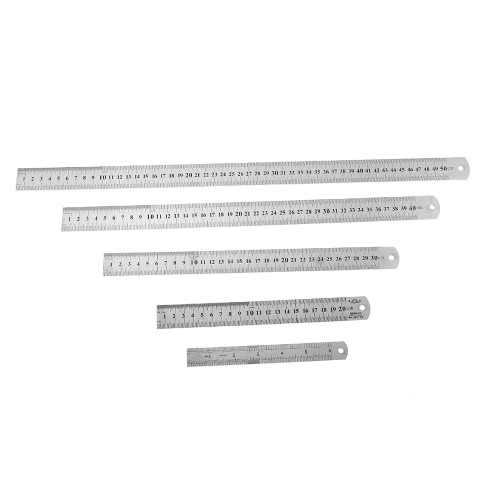 Stainless Steel Metal Straight Ruler Precision Double Sided Precision Measuring Tool Scale Metric Ruler Accessories 15-40cm